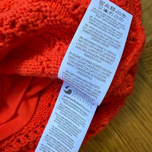 NWT Boden Claudia Orange Red Knitted Crochet Short Sleeve Mini Dress 2R - Picture 6 of 7